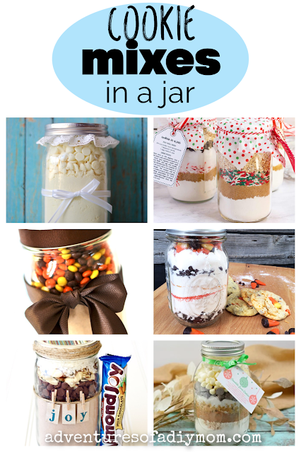 collage of mason jar cookies
