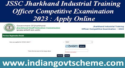 JSSC Jharkhand Industrial Training Officer Competitive Examination 2023