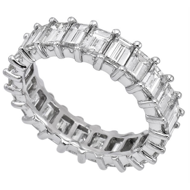 14k White gold and diamond women's eternity band