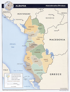 Carte de Albanie Departement