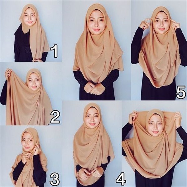 tutorial hijab segi empat syari terbaru