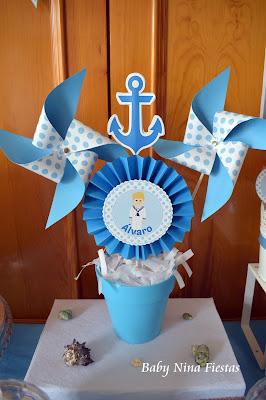 mesa dulce comunión niño marinero