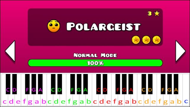 Polargeist (Geometry Dash) Piano / Keyboard Easy Letter Notes for Beginners