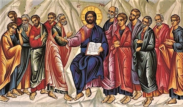 Christ debating the pharisees.