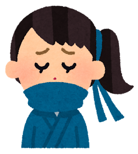いろいろな表情の忍者のイラスト（女性・泣いた顔）