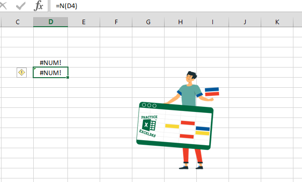 شرح صيغة الدالة N في برنامج مايكروسوفت Excel