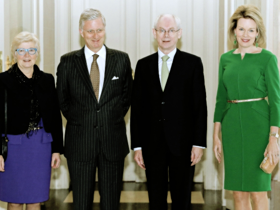 European Council President Herman Van Rompuy and his wife Geertrui Van Rompuy 