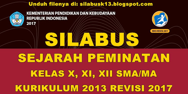 Silabus Sejarah Peminatan Sma/Ma Kurikulum 2013 Revisi 2017