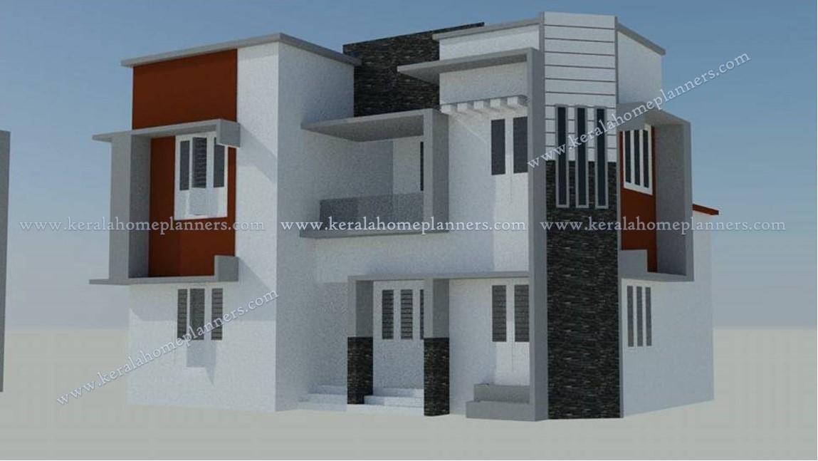 4 Bedroom Duplex House Plan For Multi Family With Split Entry Free Kerala Home Plans