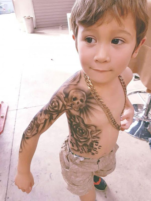 Not Only Adult, Men Also Make It Tattoos for Children