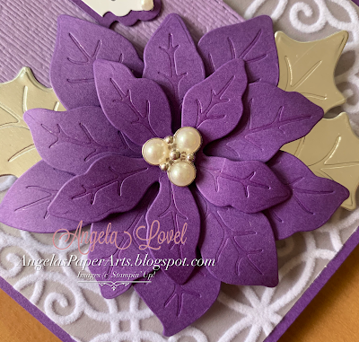 Angela Lovel, Angela's PaperArts SU Purple Poinsettia Petals Bundle  Christmas Card