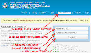 Cara Download Formulir VerVal NUPTK 2013 - 1