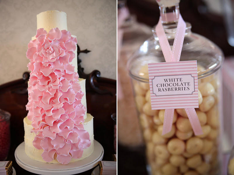 Elegant Pink and Grey Wedding Candy Table