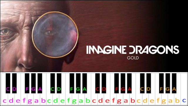 Gold by Imagine Dragons Piano / Keyboard Easy Letter Notes for Beginners