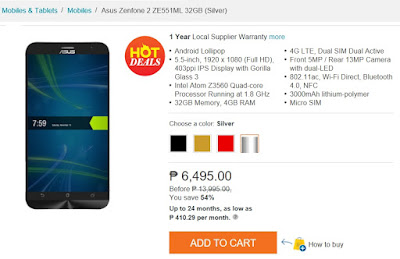 ASUS ZenFone 2 ZE551ML 32GB Now Only Php6,495