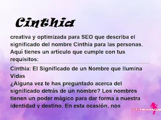 significado del nombre Cinthia