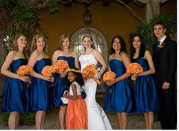 blue bridesmaids dresses!