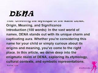 meaning of the name "DENA"