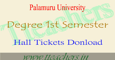 Palamuru University degree 1st semester hall tickets 2016 download 1st year exams