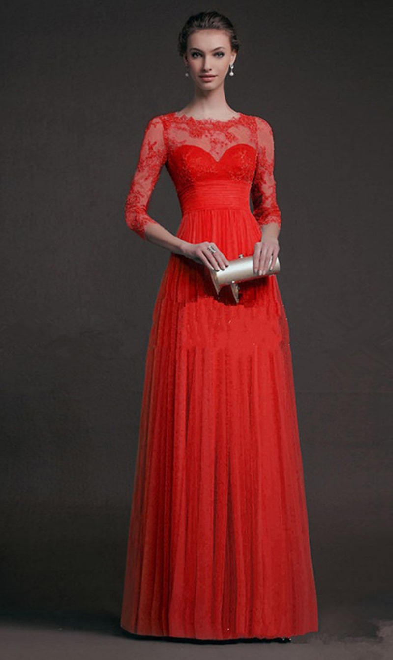 Lace Evening Long Dress High Waist Womens Sleeve Slim Maxi Gown Princess Party Floor Length Elegant Dresses 