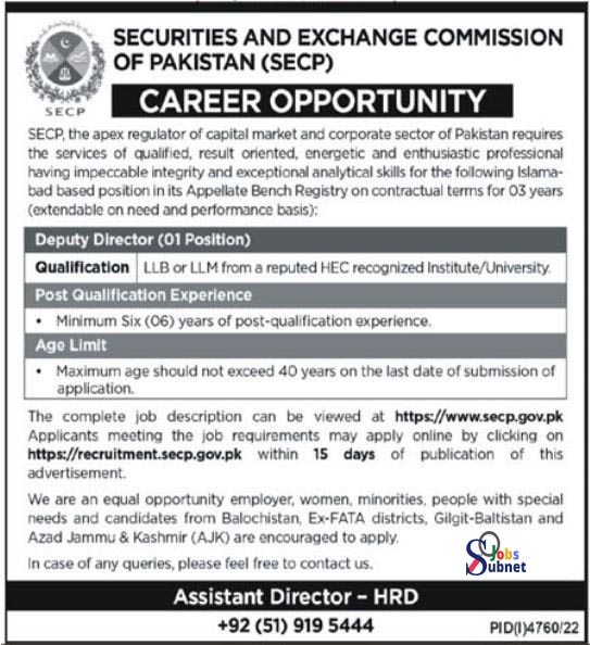 Latest SECP Jobs 2023 Advertisement