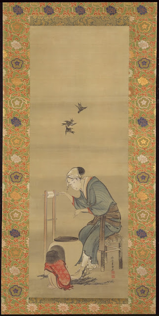 Касика Хокусай (Katsushika Hokusai)  Пряжа шелка.  Шелк