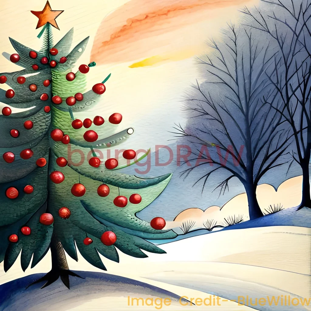 christmas tree drawing