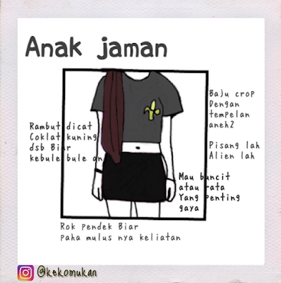 15 Ilustrasi Penampilan Anak Zaman Sekarang, dari Mulai Kekinian Sampai Cabe-cabean