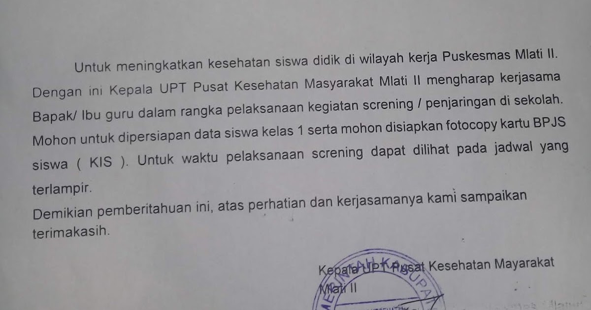 Contoh Surat Pemberitahuan Sekolah Malaysia
