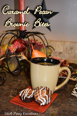 Caramel Pecan Brownie Bites filled with a special caramel filling. #BiteSizedBliss
