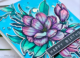 #cardbomb, #mariawillis, #waffleflowercrafts, #magnolia, #flowers, #card, #handmade, #handmadecards, #stamp, #ink, #paper, #papercraft, #color, #copics, #copicmarkers, #distressoxides, #timholtz, #tonicstudios, #simonsaysstamp, 