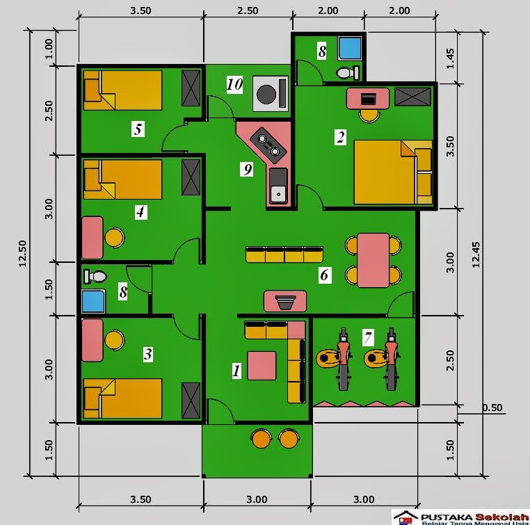  Denah Rumah Minimalis Modern 