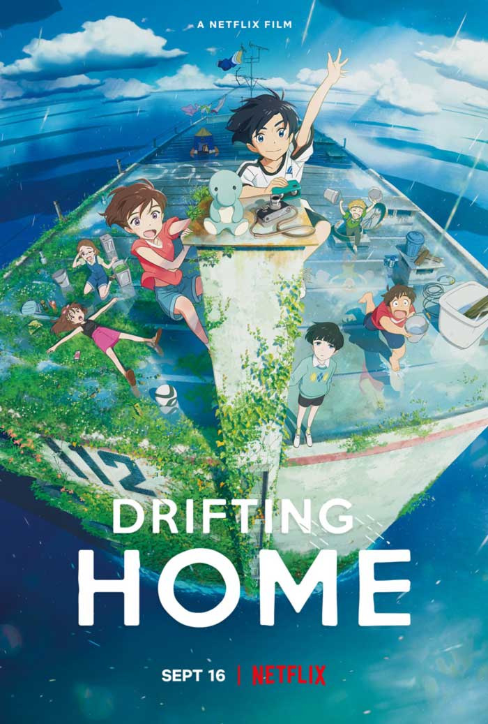 Drifting Home (Ame o Tsugeru Hyouryuu Danchi) anime film - Netflix - poster