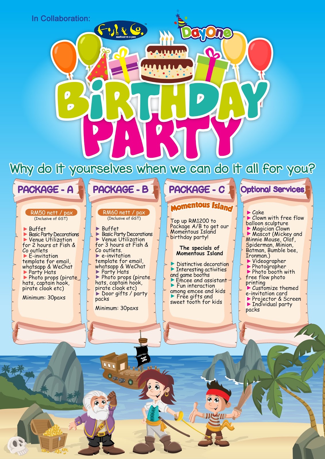 5 Little Angels Birthday  Party  Package  Available Now at 