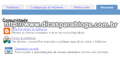 Recursos do Google AdSense