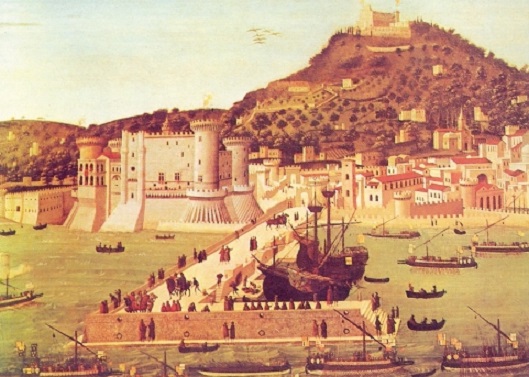 Pintura Nápoles castillo Castel Nouvo