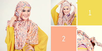 Cara memakai jilbab pashmina sifon