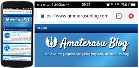 Tampilan address bar (bilah alamat) secara default blog/website jika dibuka pada browser mobile