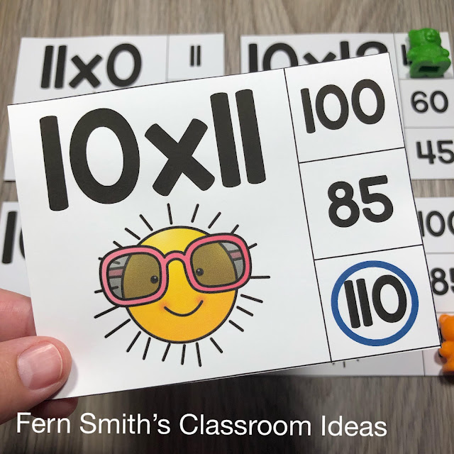 Click Here to Download this Multiplication and Division Sunshine Themed Clip Card Math Center Today!