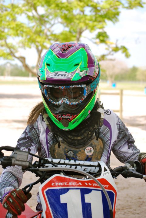 Here is a fun fact about Chels she ride motocross bikes competively