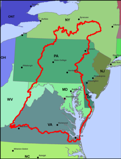 Chesapeake Bay Map. Potential Chesapeake Bay