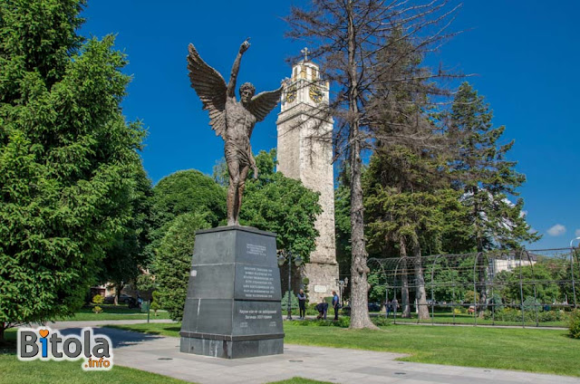 Monument Angel and Clock Tower - Bitola, Macedonia