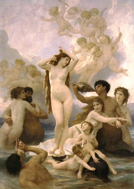 Classical Greece and Ancient Greek Warfare - (2016) #126: Bouguereau's Painting Entitled, "La Naissance de Vénus" (The Birth of Venus)