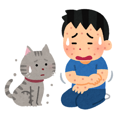 猫アレルギーのイラスト