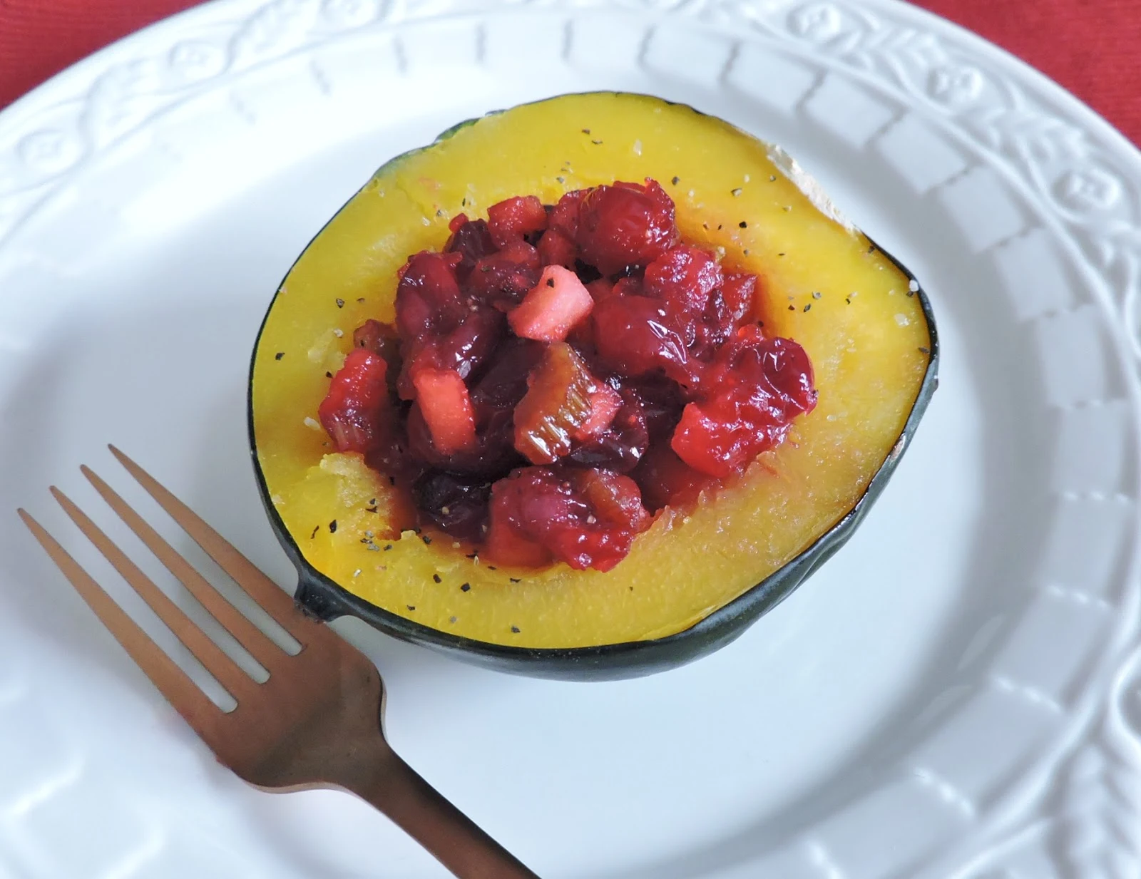 Acorn Squash with Cranberry Stuffing