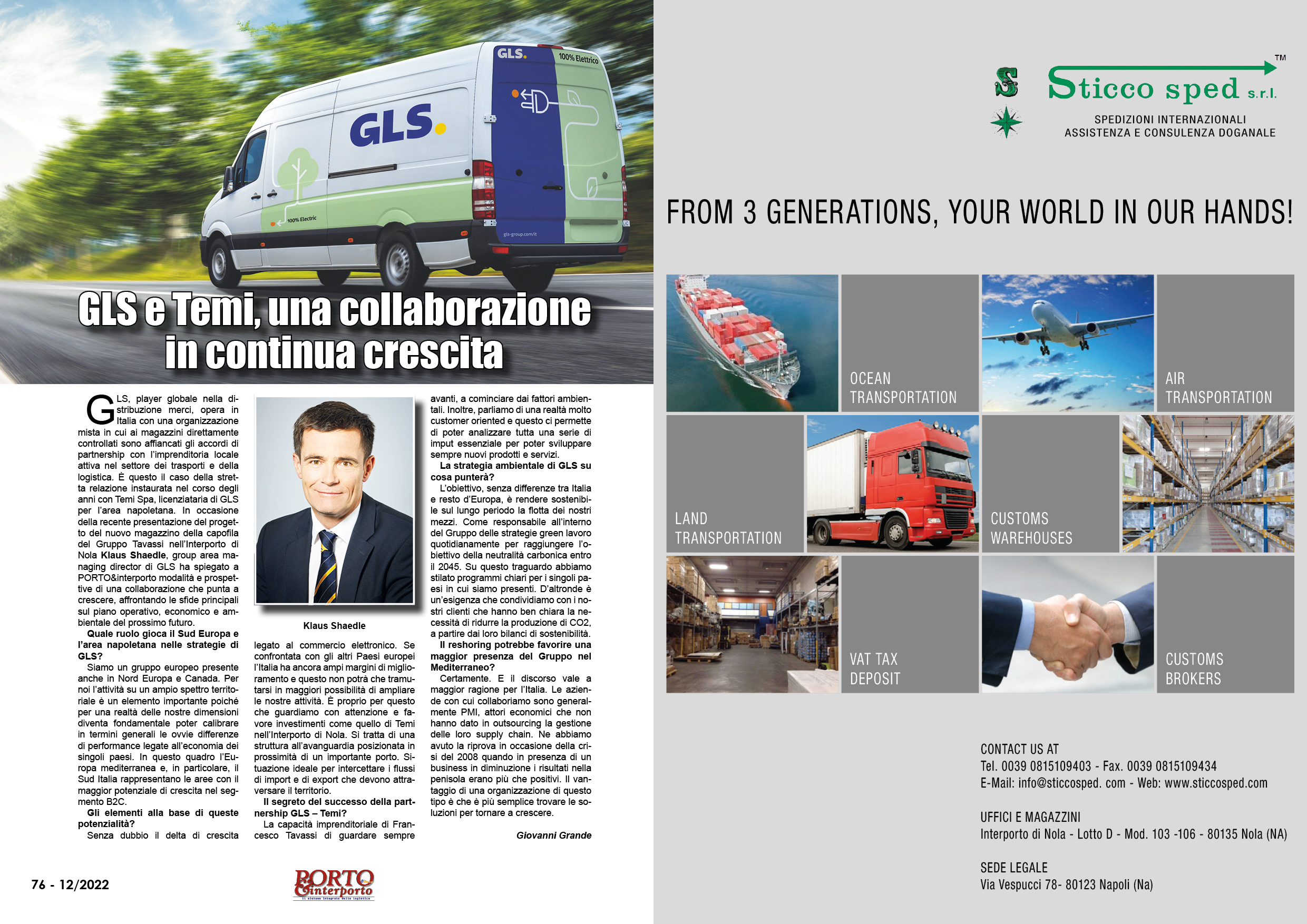 DICEMBRE 2022 PAG. 76 - GLS e Temi, una collaborazione in continua crescita