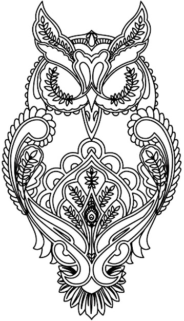 Free Coloring Page Coloring Adult Difficult Owl Coloring