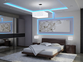 gypsum board ceiling design for the bedroom with lighting