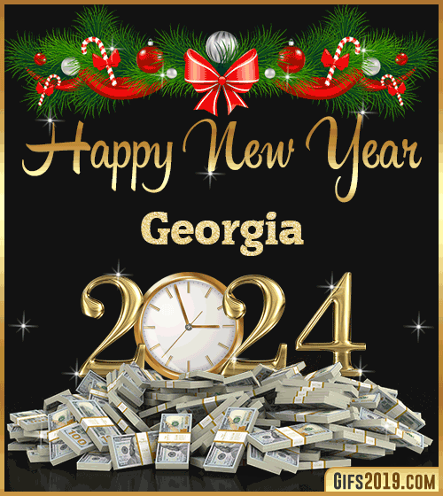 Happy New Year 2024 gif wishes animated for Georgia