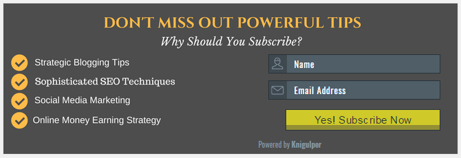 Horizontal Email Subscribe Widget